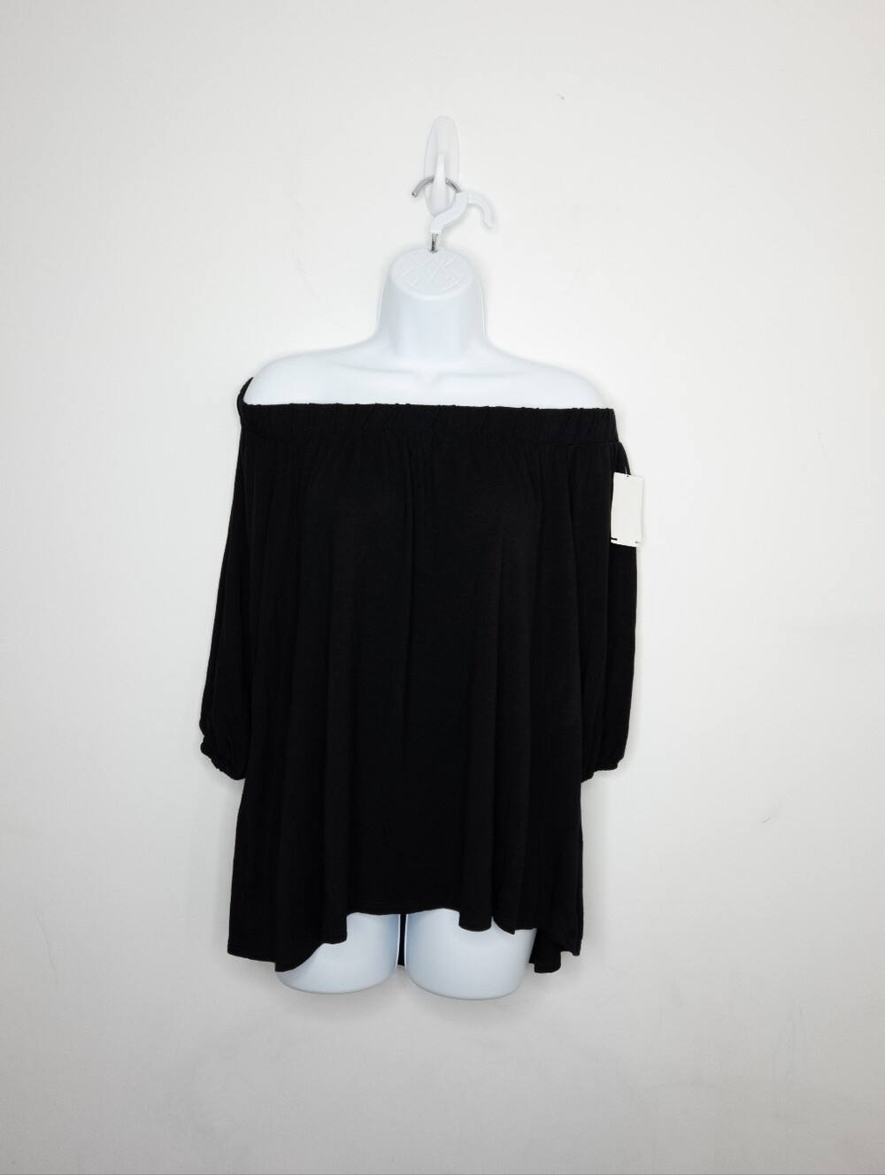 Loveappella Womens Top Off The Shoulder Black Size XL